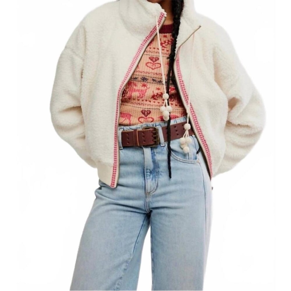 Free People Alpine sherpa jacket in cream - Picture 3 of 7